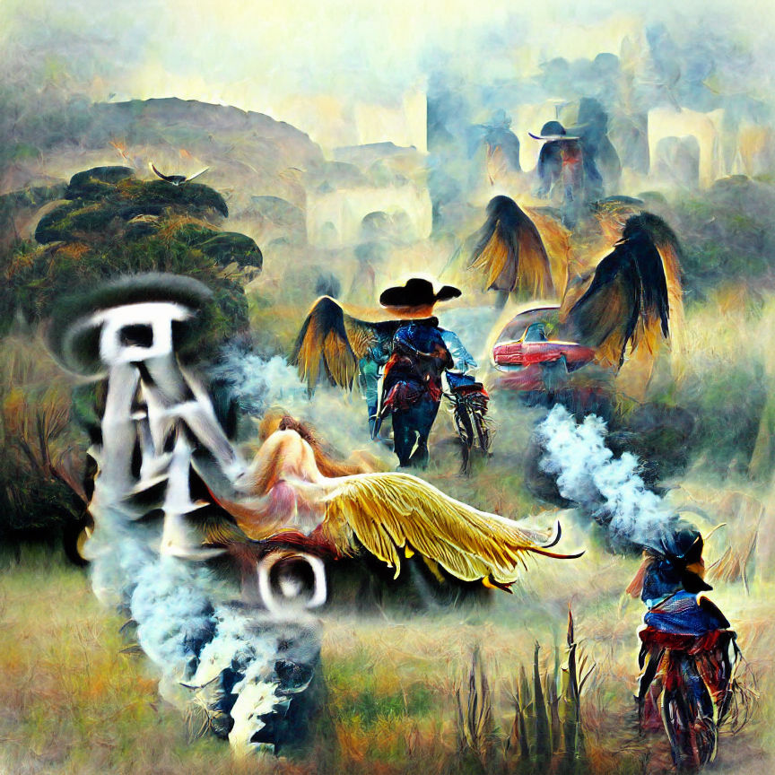 Angelic Emergence: Fantasy Landscape in Smoke