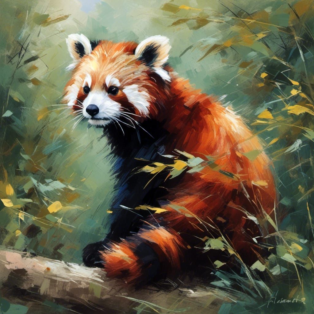 Red Panda Relaxing in the Park