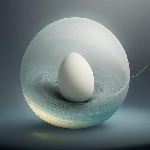 Surreal Egg in Empty Space: A Dreamlike Macro Shot