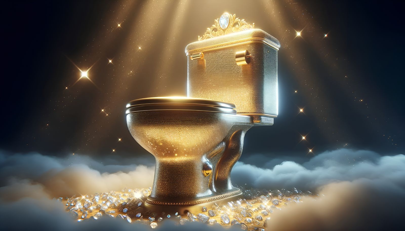 Majestic Golden Toilet Adorned with Diamonds