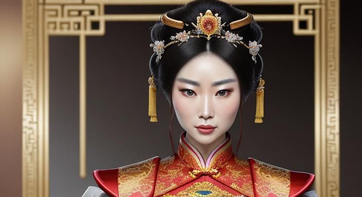 Empress Dowager Mu in Hyperrealistic Portrait