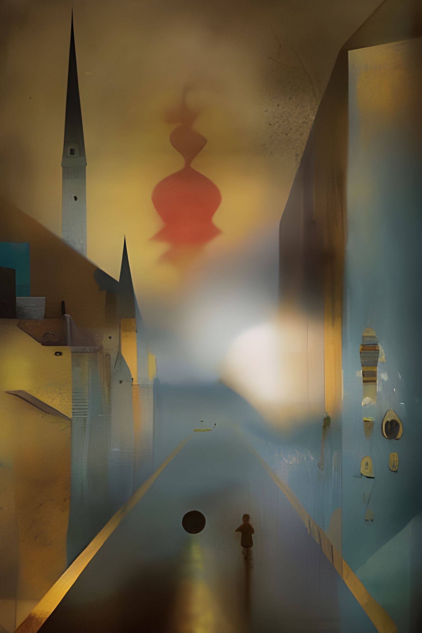 Golden Abstract Cycles: Detailed Matte Painting