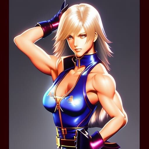 King of Fighters Bodybuilder in 80s Arcade Style