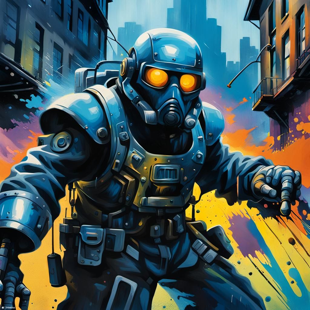 Colorful Graffiti Mural in City Alleyway