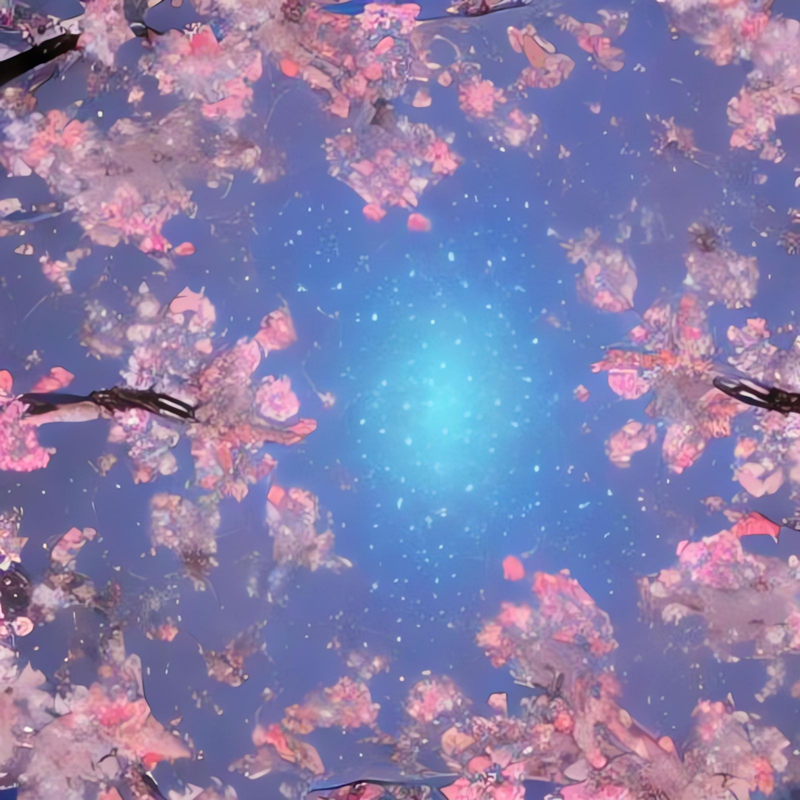 Glamorous Japanese Cherry Blossom at Night