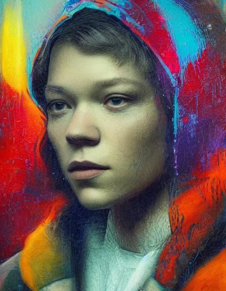 Lea Seydoux Portrait in Retro Hudson River Style