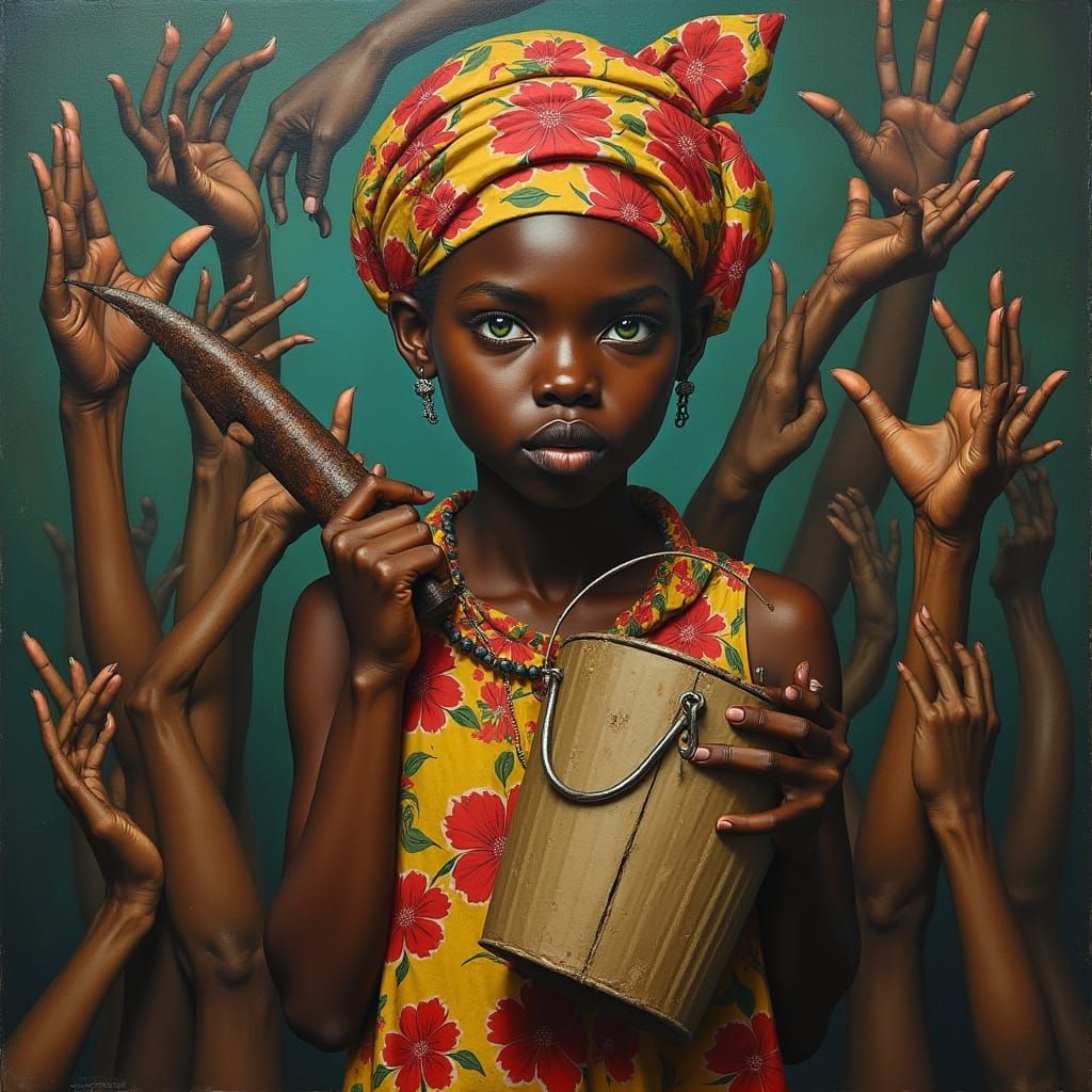 African-Inspired Figure in Turmoil