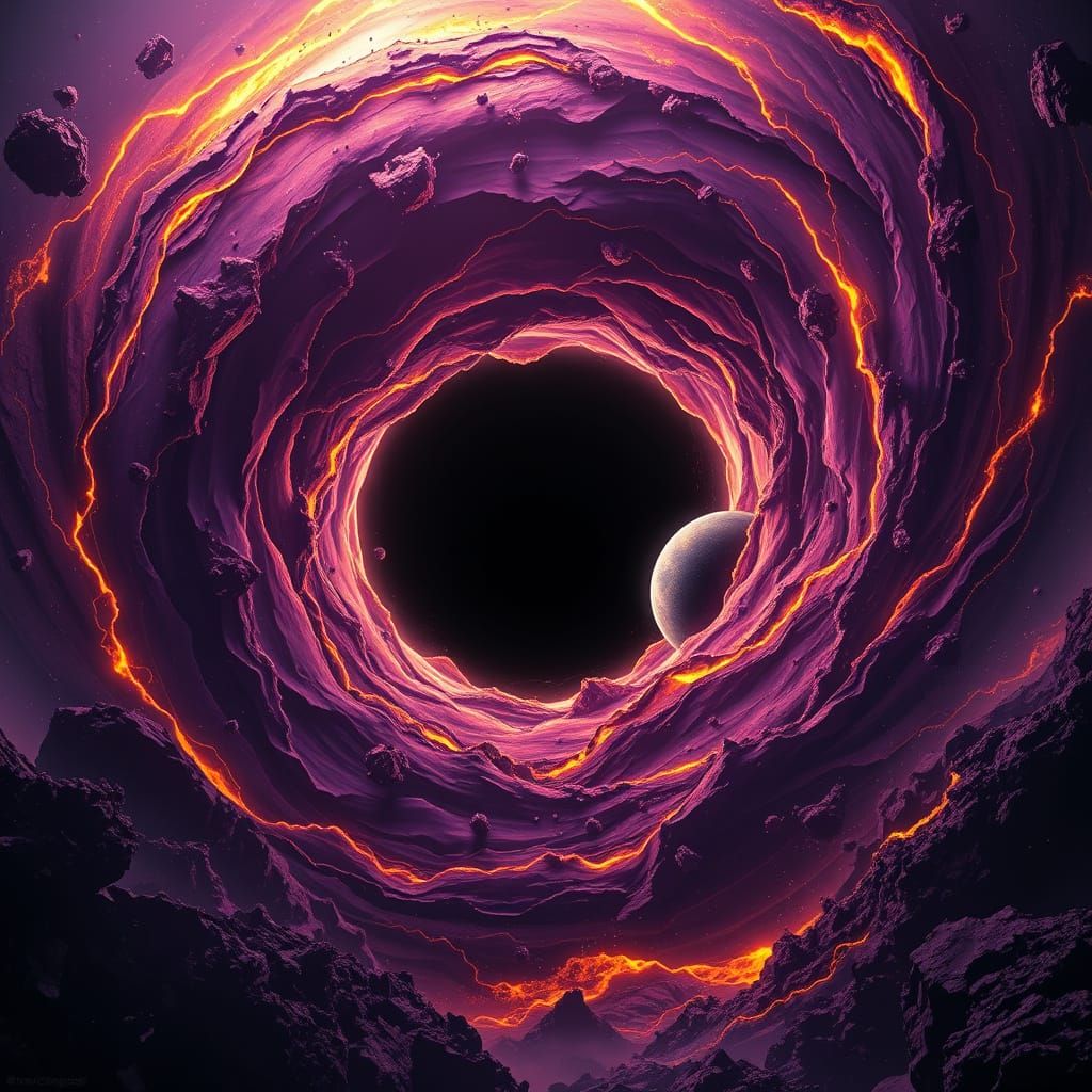 Cosmic Vortex in Dark Fantasy Art Style