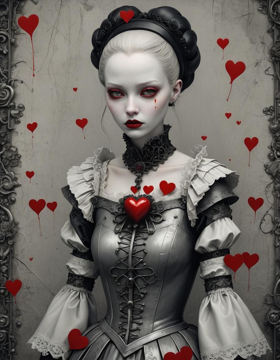 Ray Caesar Style Girl Holding a Heart