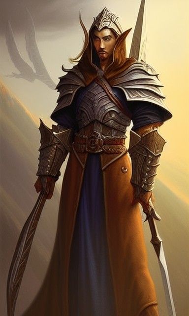 Half-Elf Knight Portrait in a Detailed Digital Painting