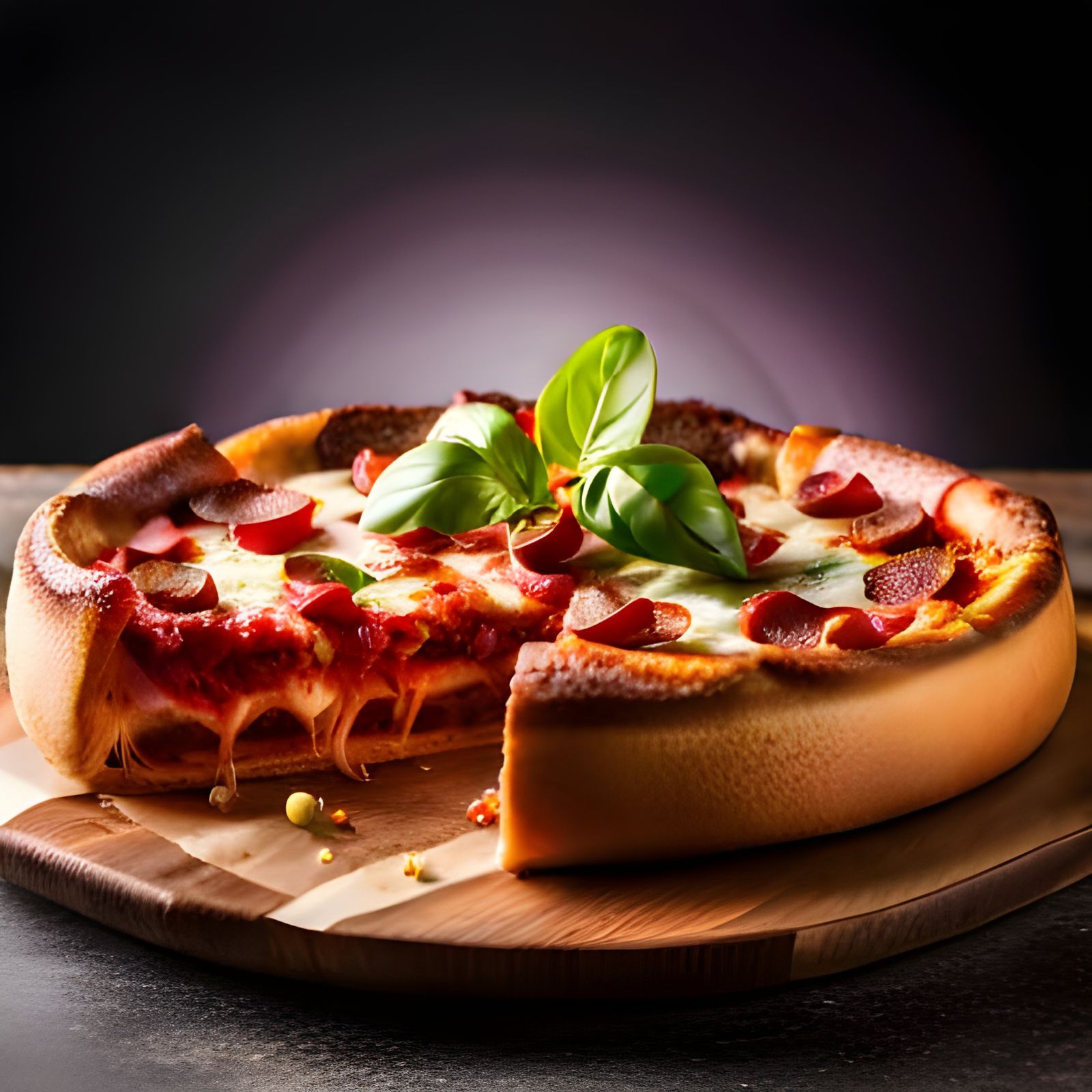 Delicious Chicago Deep Dish Sausage Pizza Photo