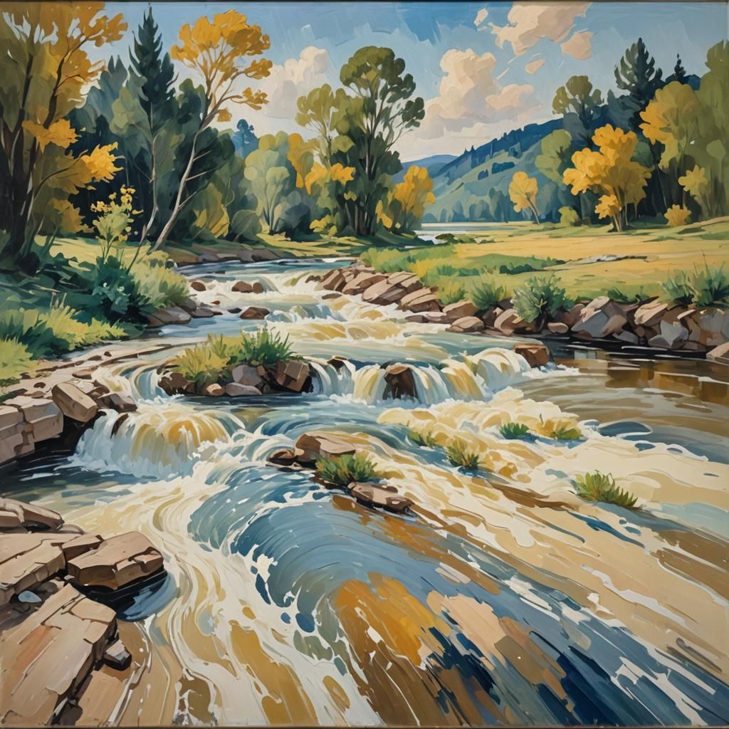 Impressionist River Runs Through the Room