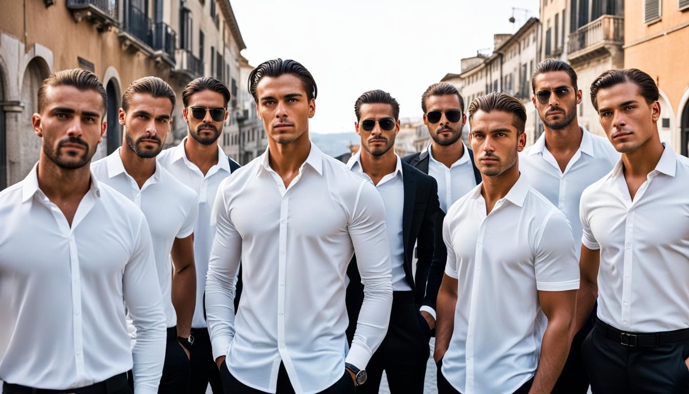 Handsome Italian Teen with Bodyguards