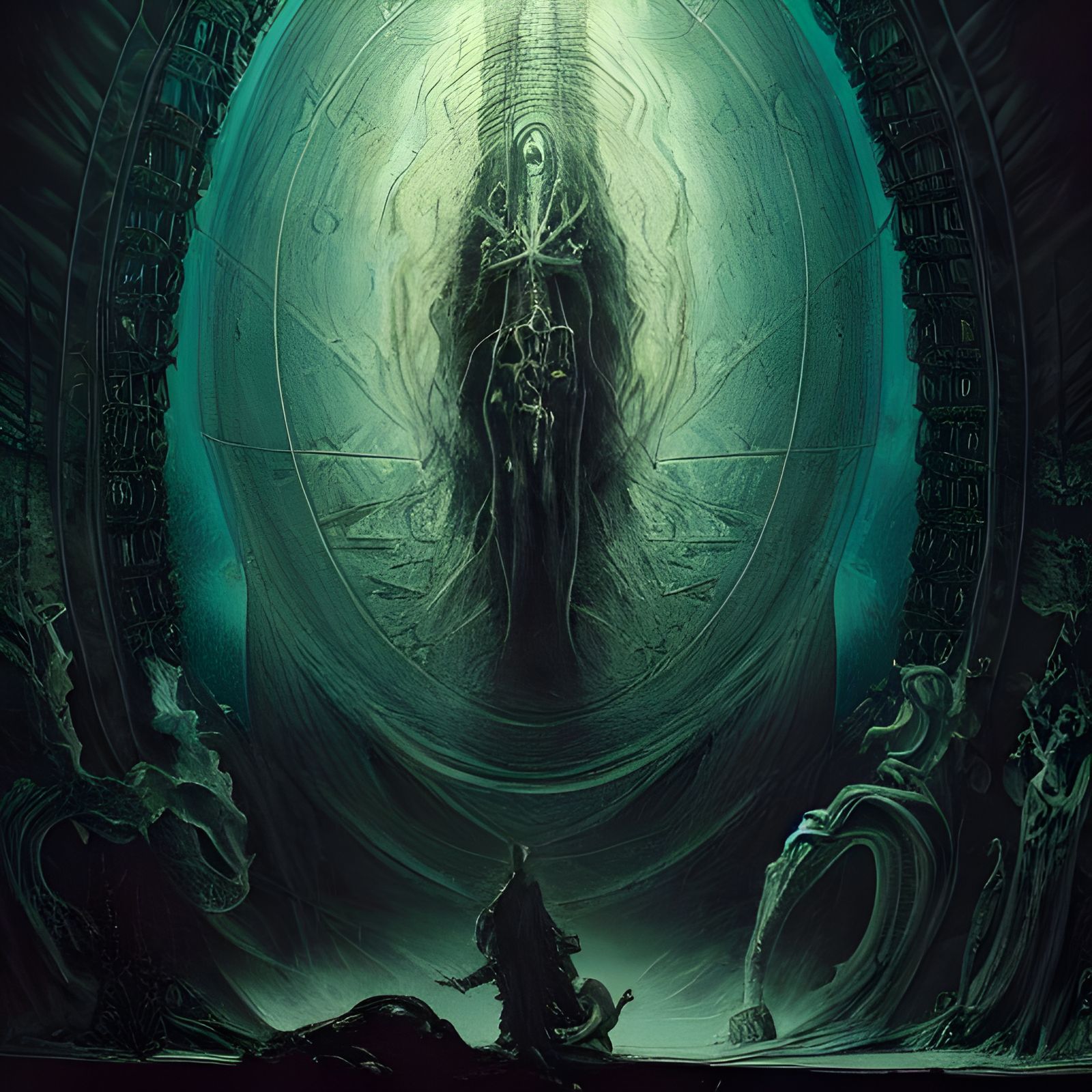 Pinhead and Leviathan in Cosmic Horror Illustration