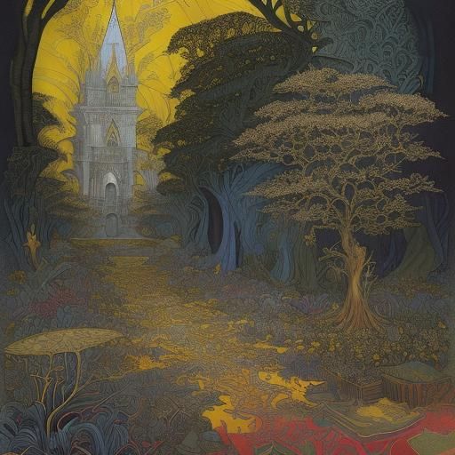 Surrealist Expressionist Oil Painting in Triadic Colors