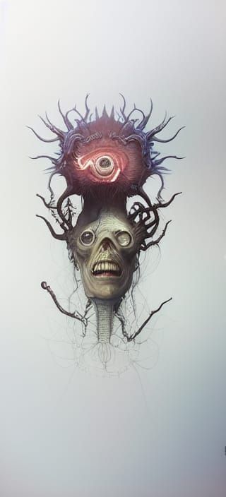 Surreal Demon Brain Dream in Dark Fantasy Style