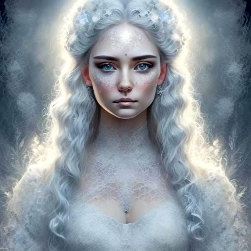 Ethereal Young Man in White Haired Fantasy Portrait