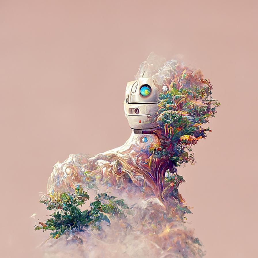 Natural Robot: Detailed Digital Illustration