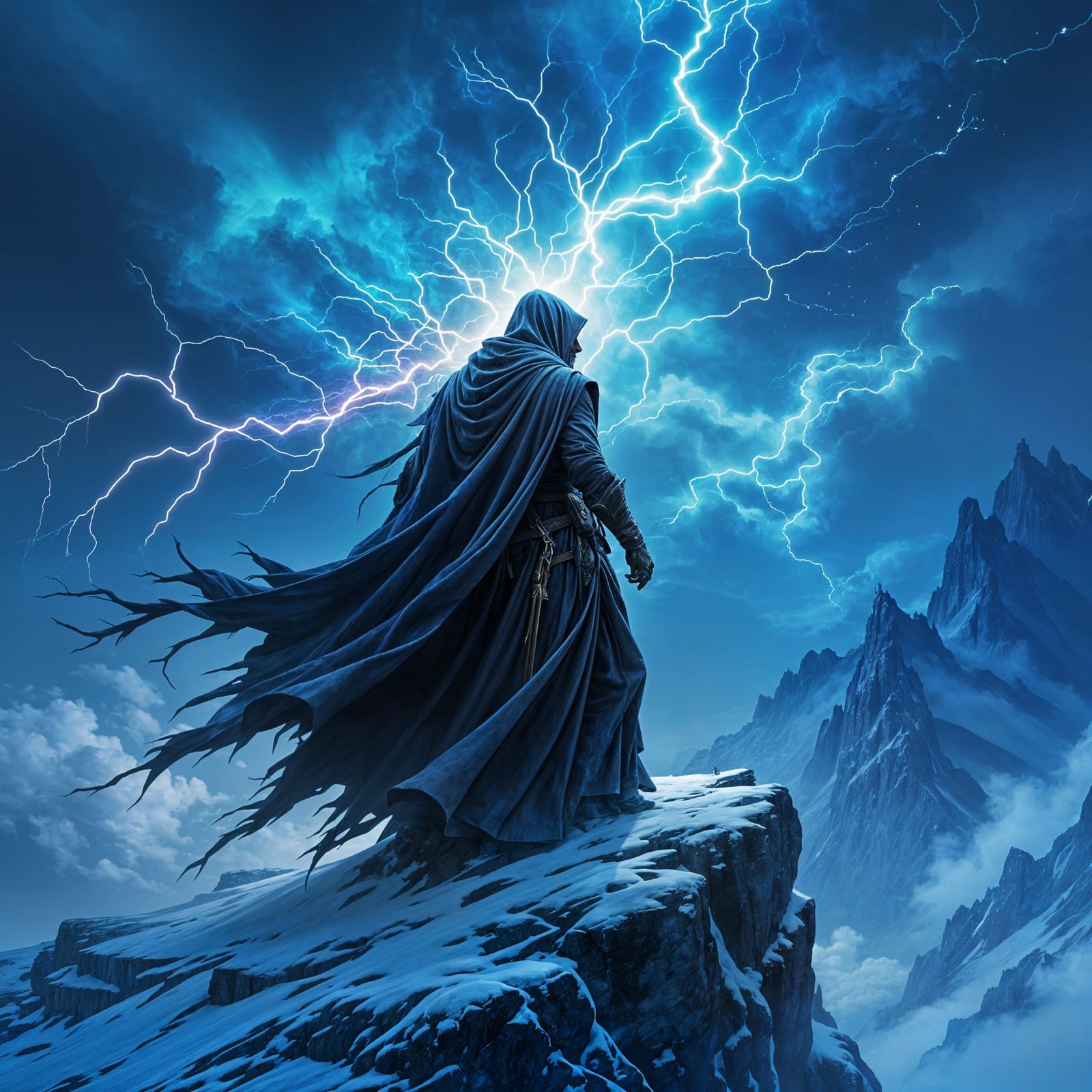 Wizard's Mystical Transformation at Precipice