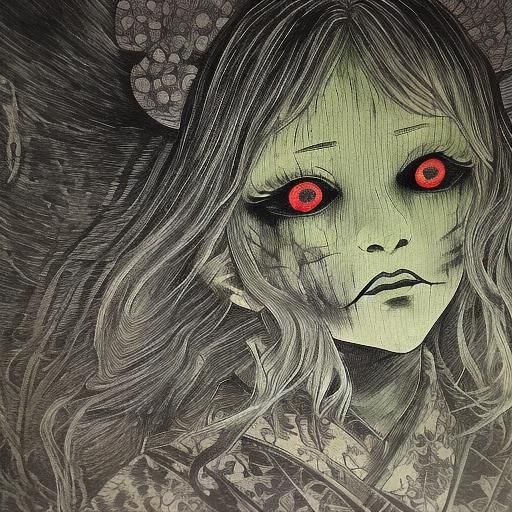 Eerie Japanese Horror: Ghost in Misty Forest