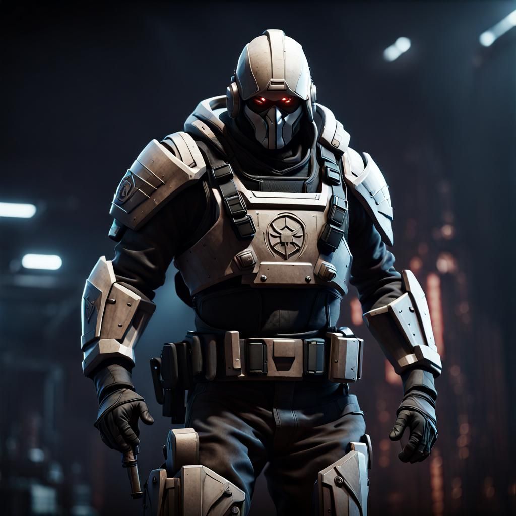 Crusader in UNSC Hoodie: 3D Game Cinematic Render