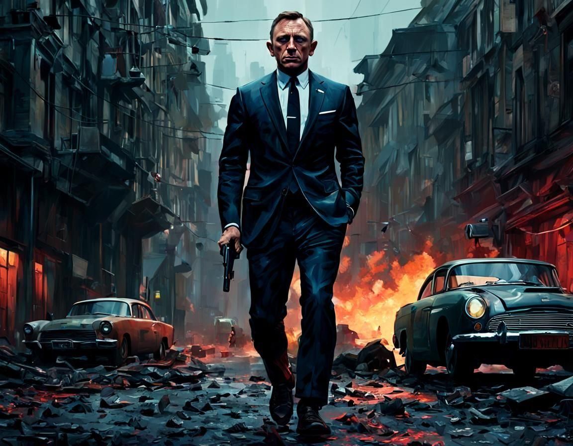 Daniel Craig as James Bond: Action Pose