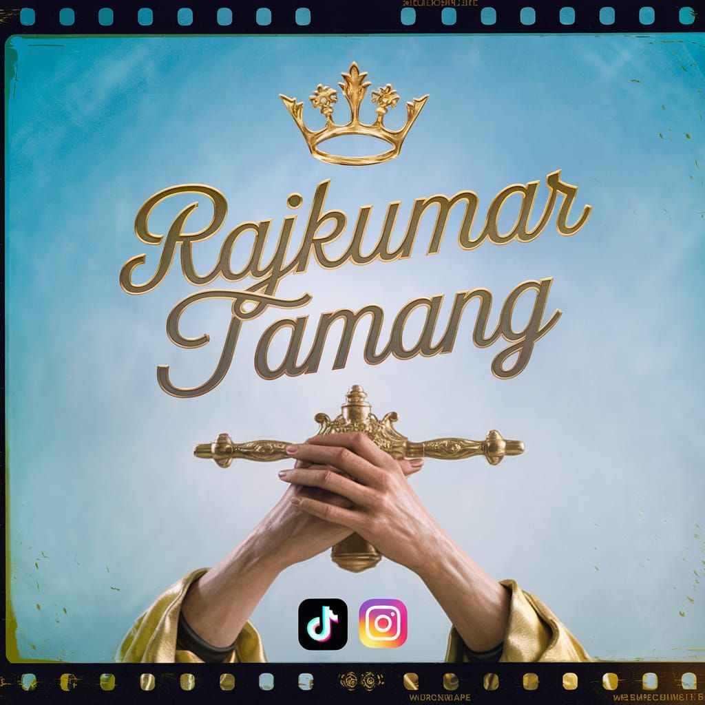 Elegant Logo with Golden Accents on Blue Background