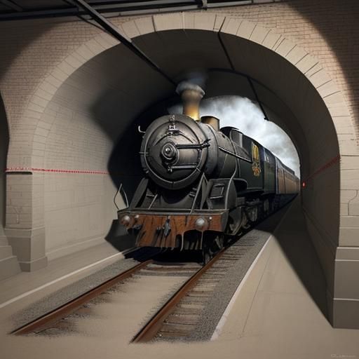 Steam Train Trompe L'oeil Chalk Art