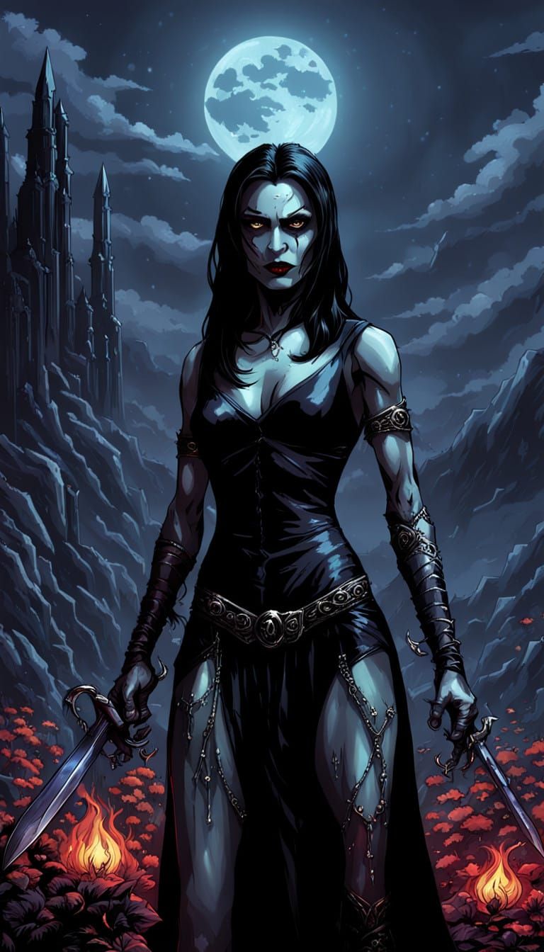 Goddess Buffy Commands Her Legion of Vampires in Dark, Gothi...