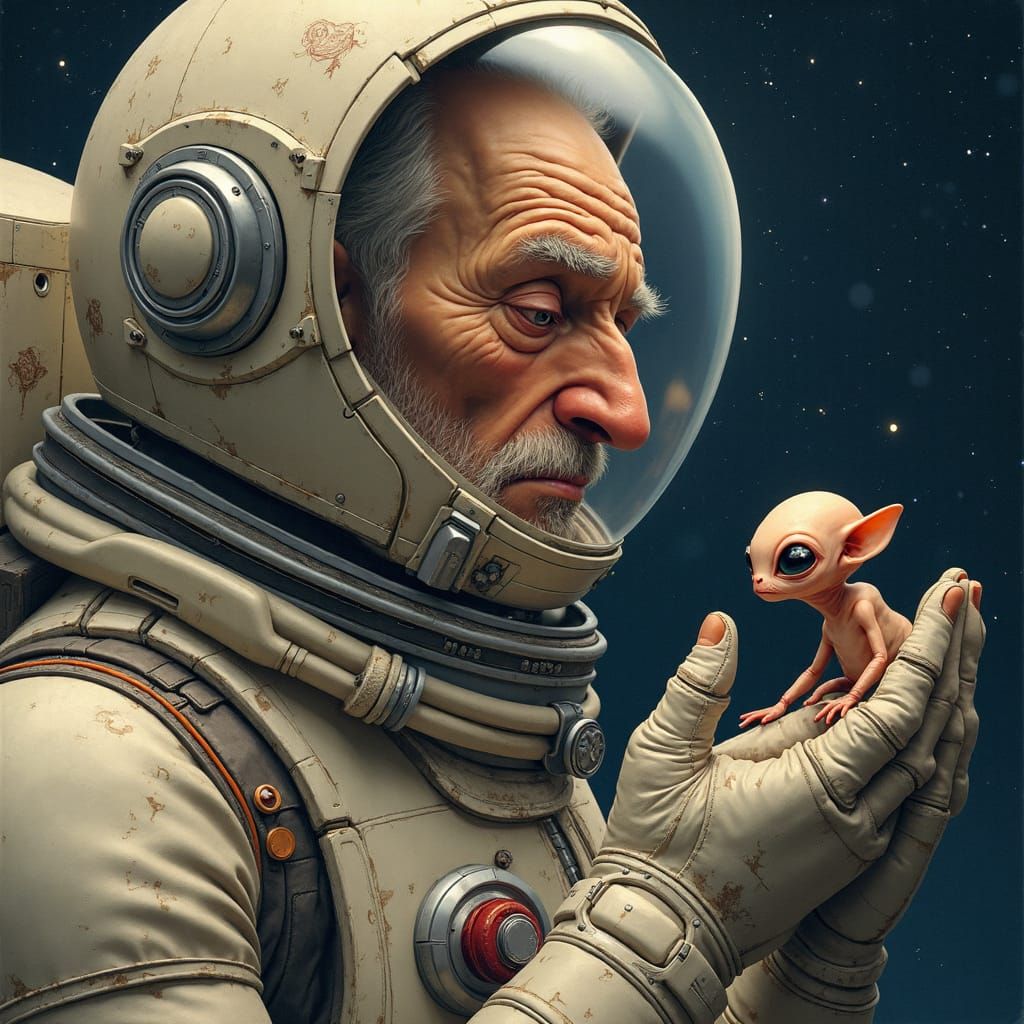 Astronaut's Encounter with Alien Life in Deep Space