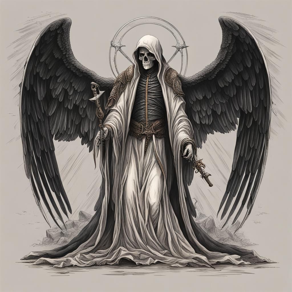 Stylized Angel of Death Illustration