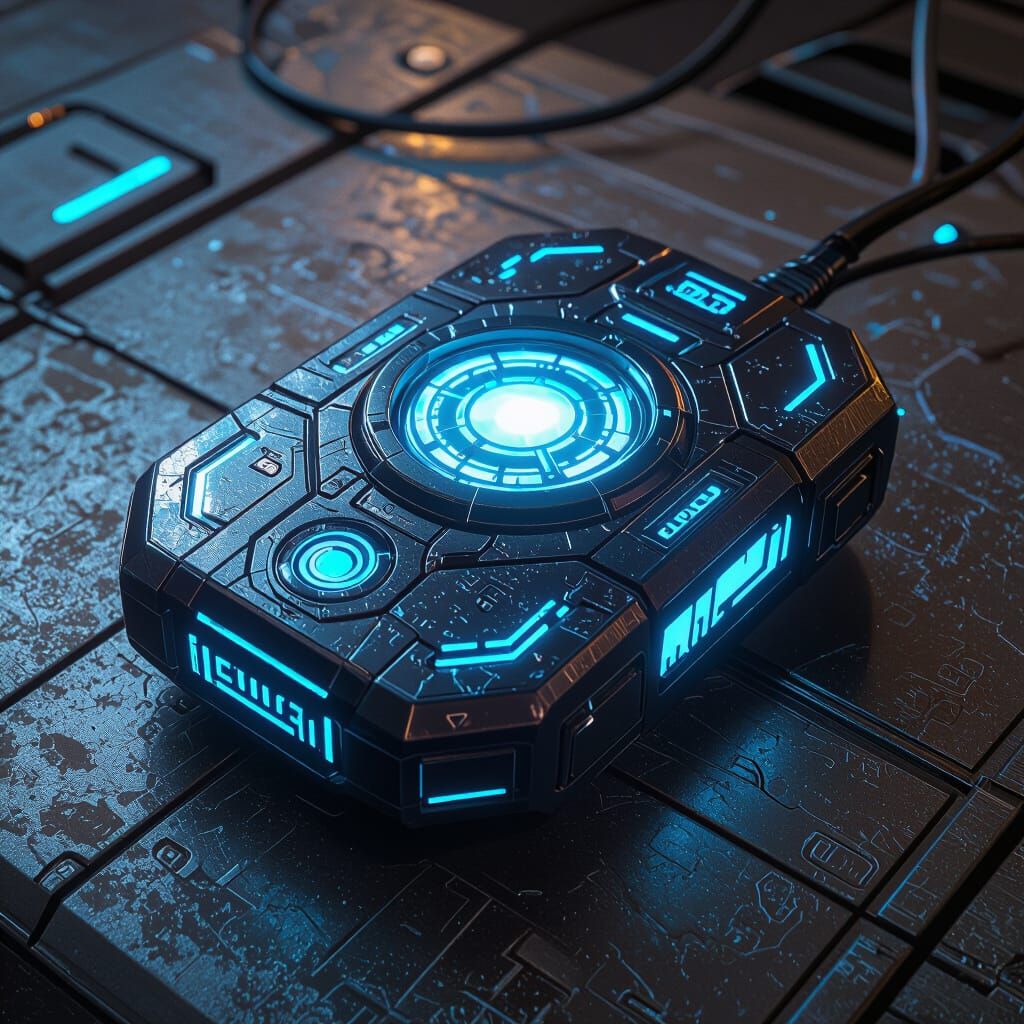 Futuristic Omnitrix Device in High-Tech Style