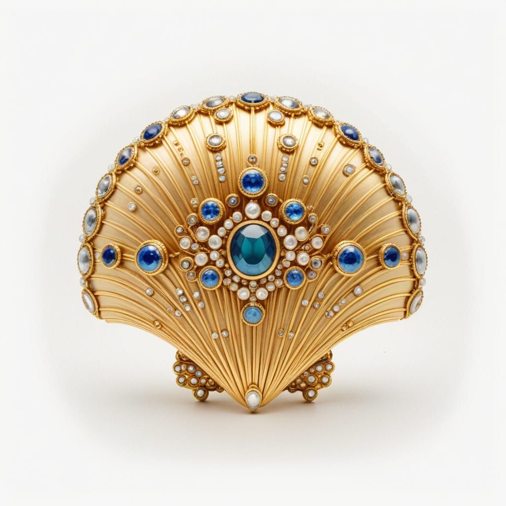 Ornate Scallop Shell in Fabergé Style