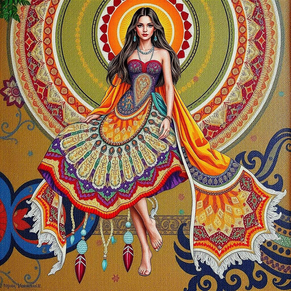 Photorealistic Woman with Auburn Hair in Earthy Tones