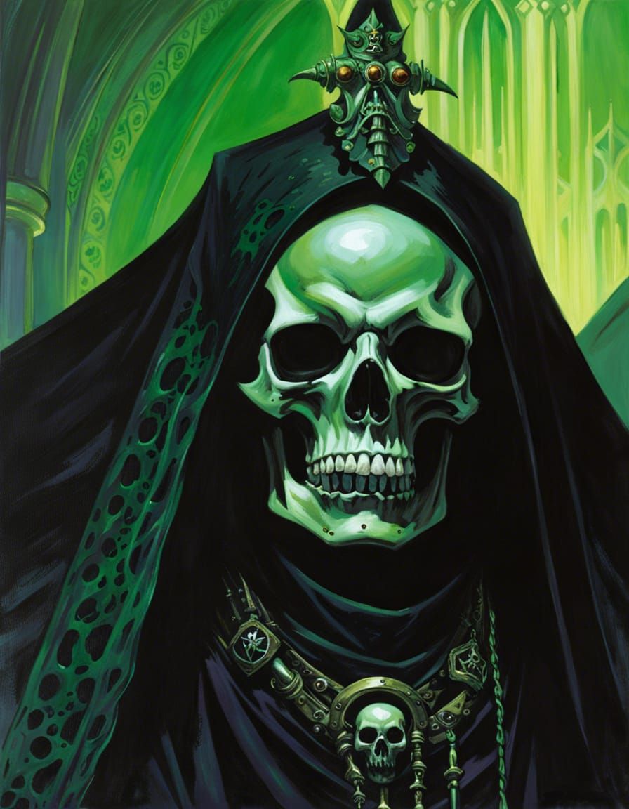 Lich Queen Close-Up Portrait in Dark Fantasy Style