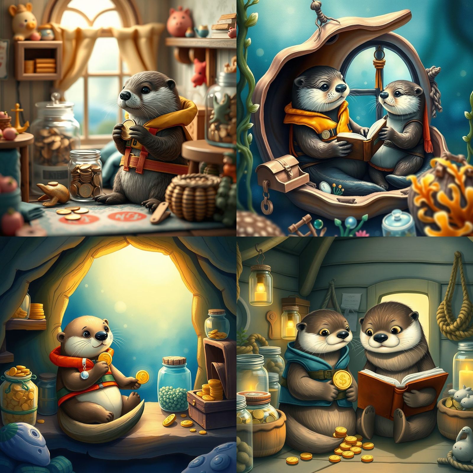 Whimsical Sea Otter Learns About Money in Dreamy Home