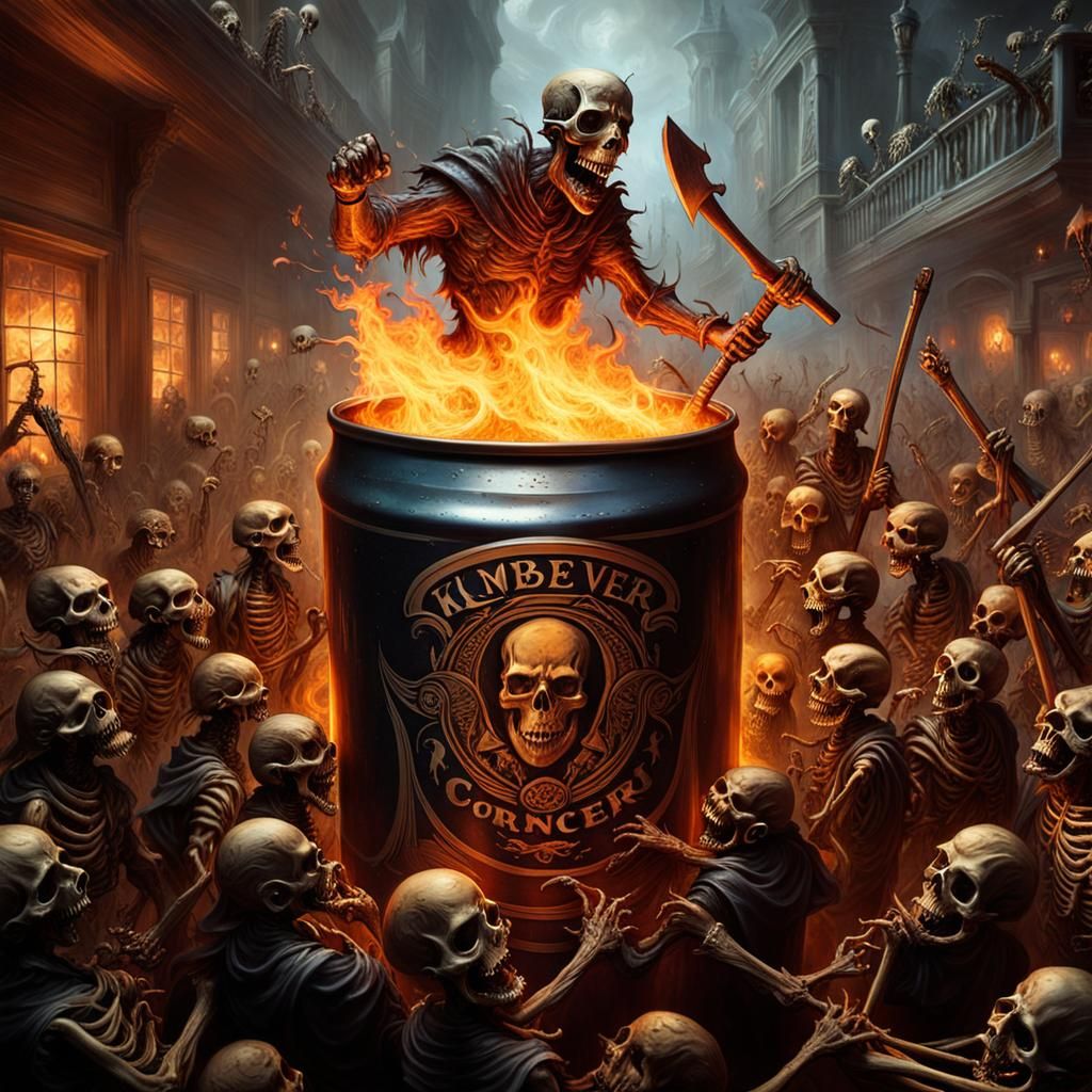 Miniature Death Metal Band Concert in Bar