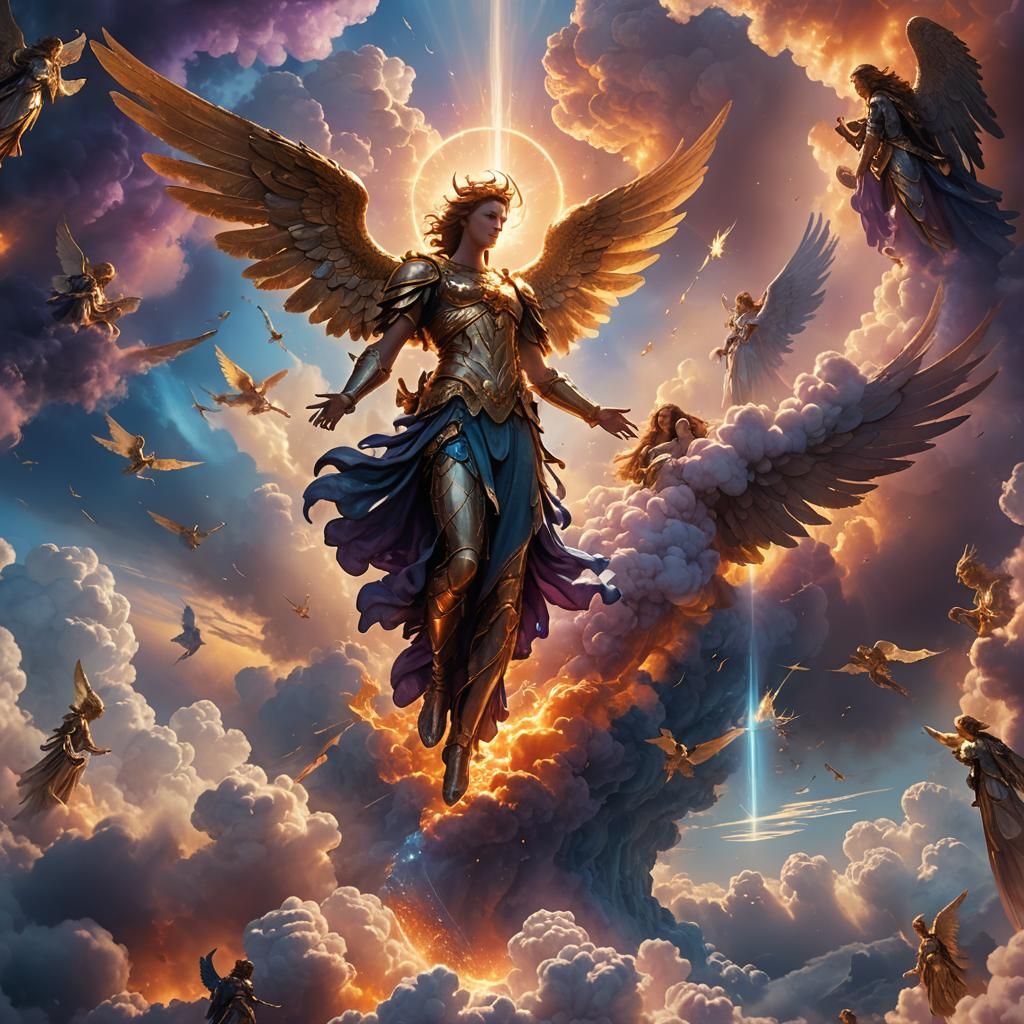 Angels Overlooking Hell in Dreamlike Concept Art