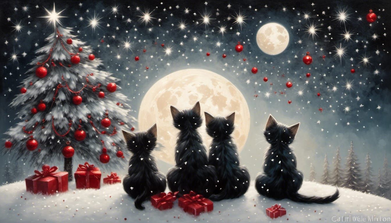 <lora:Glitter and Diamonds:1.0> two black,white chibi kitten...