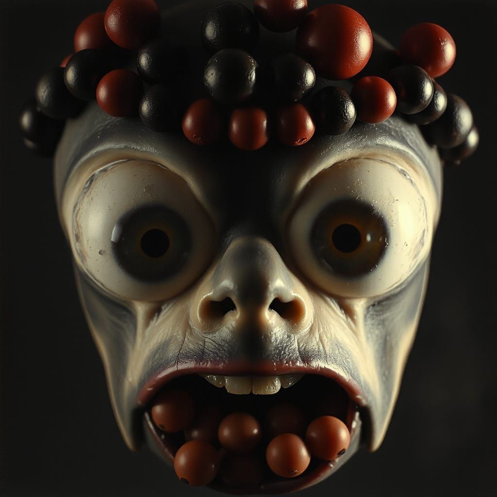 Surreal Mouth with Sequins and Ruby Beads