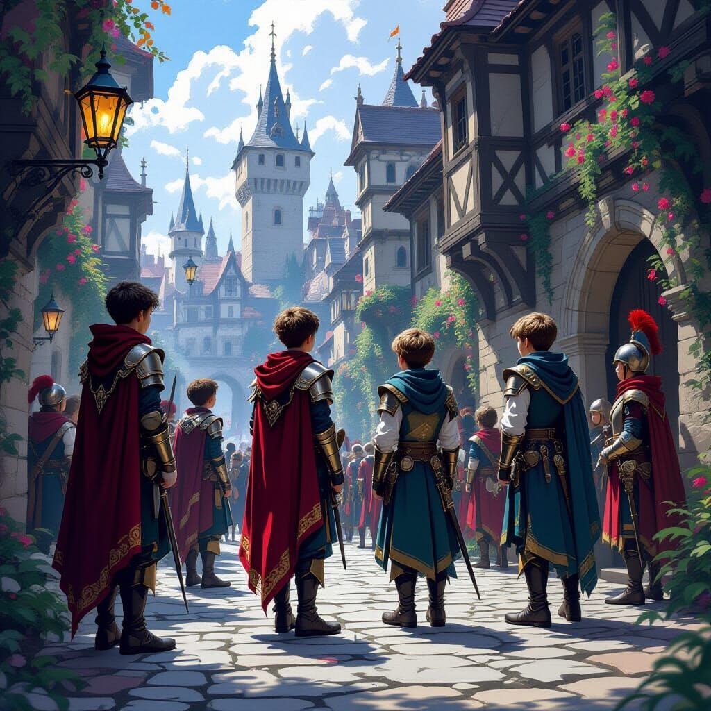Royal Guard Protects Queen in Tumultus City - Fantasy Concep...