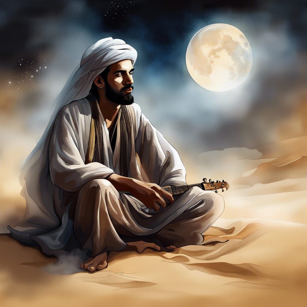 Arabian Merchant's Enchanting Desert Night Serenade