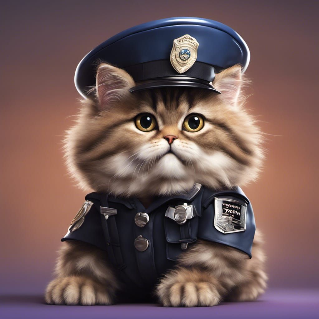 Cute Police Cat
