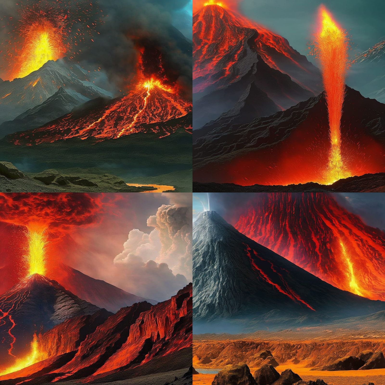 Erupting volcano:: intricately detailed :: 8k resolution con...