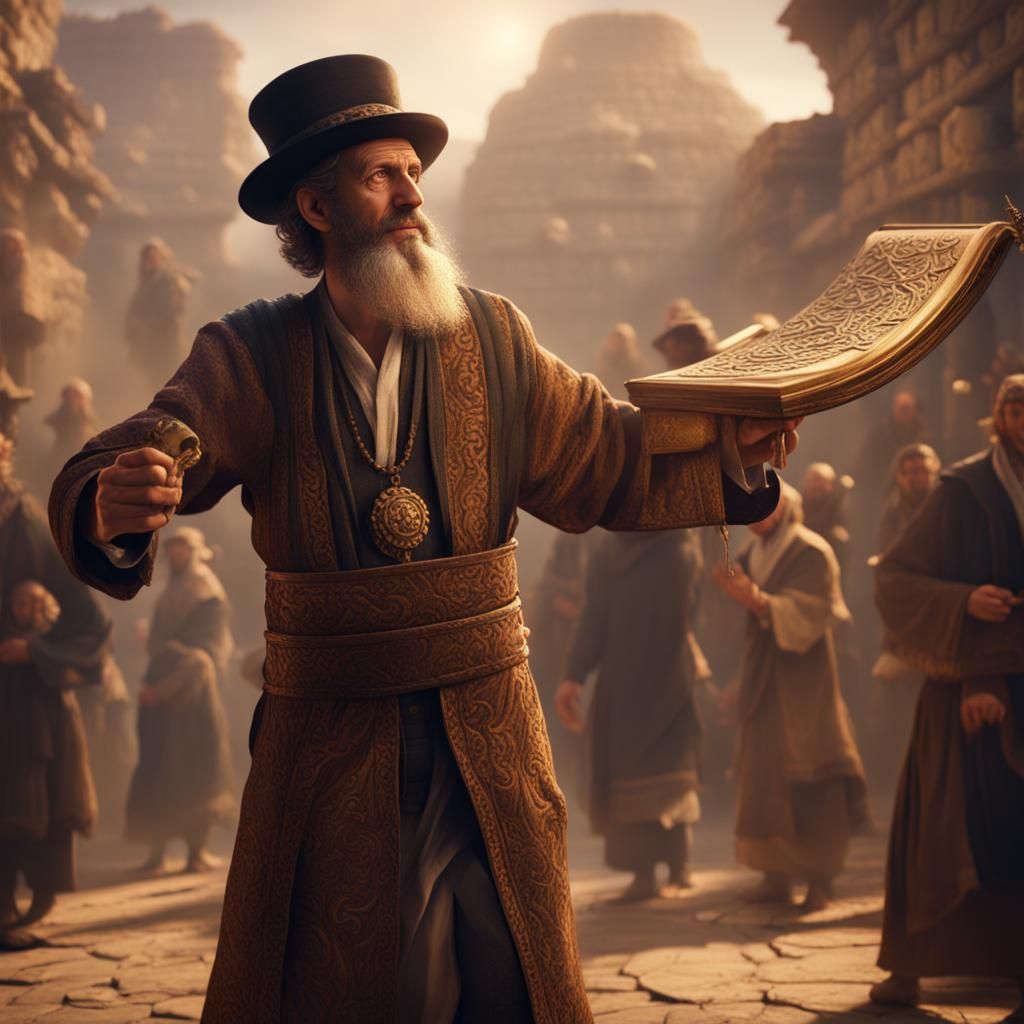 Person Dancing with Torah Scroll: Fantasy Art