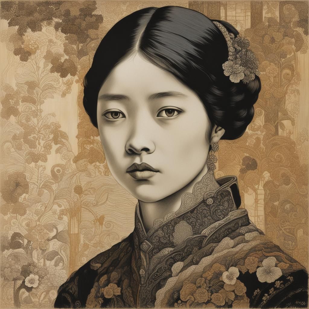 Regal Portrait in Abstract Realism with Oil Brushstrokes