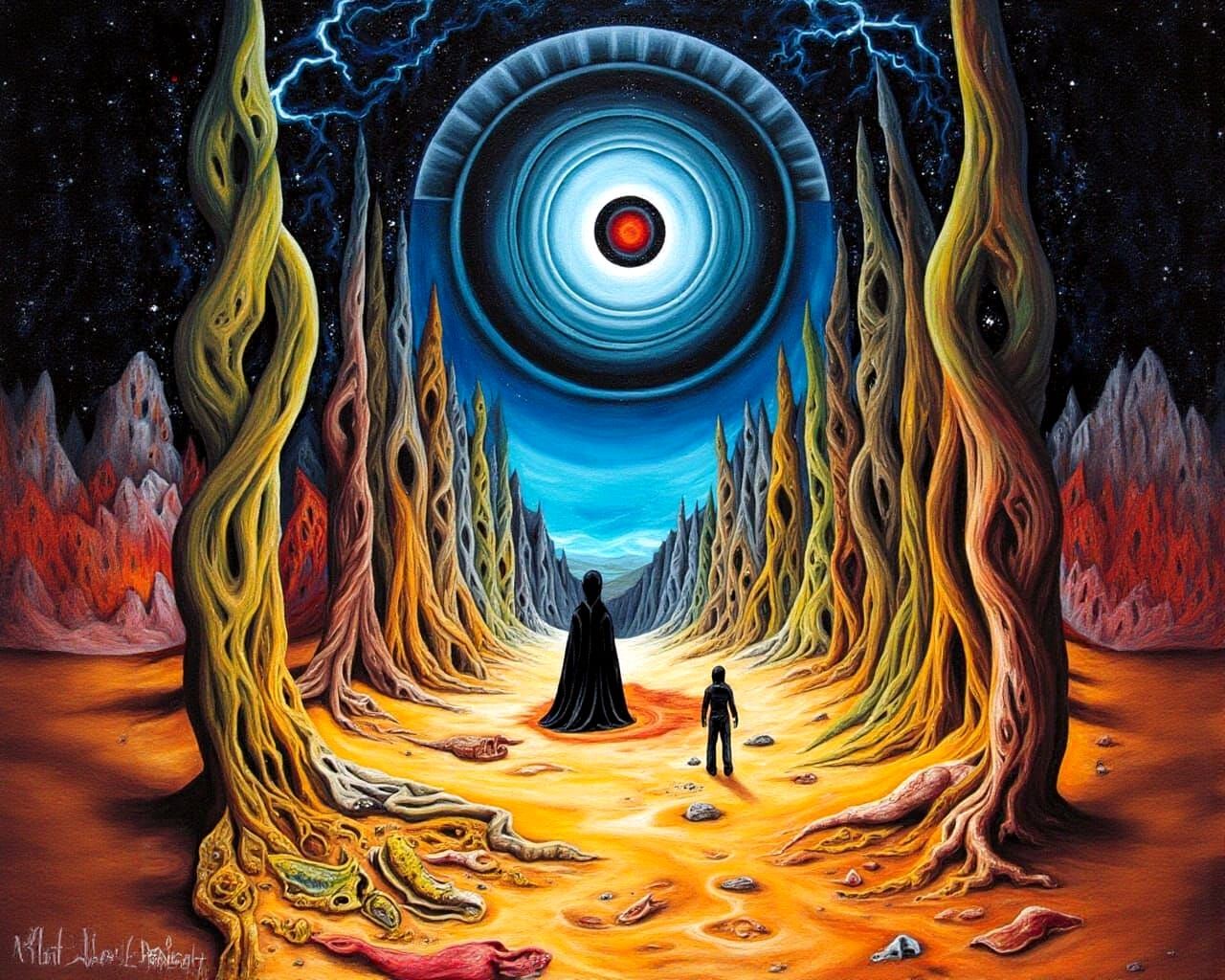 Surreal Desert Vista in Esoteric Style