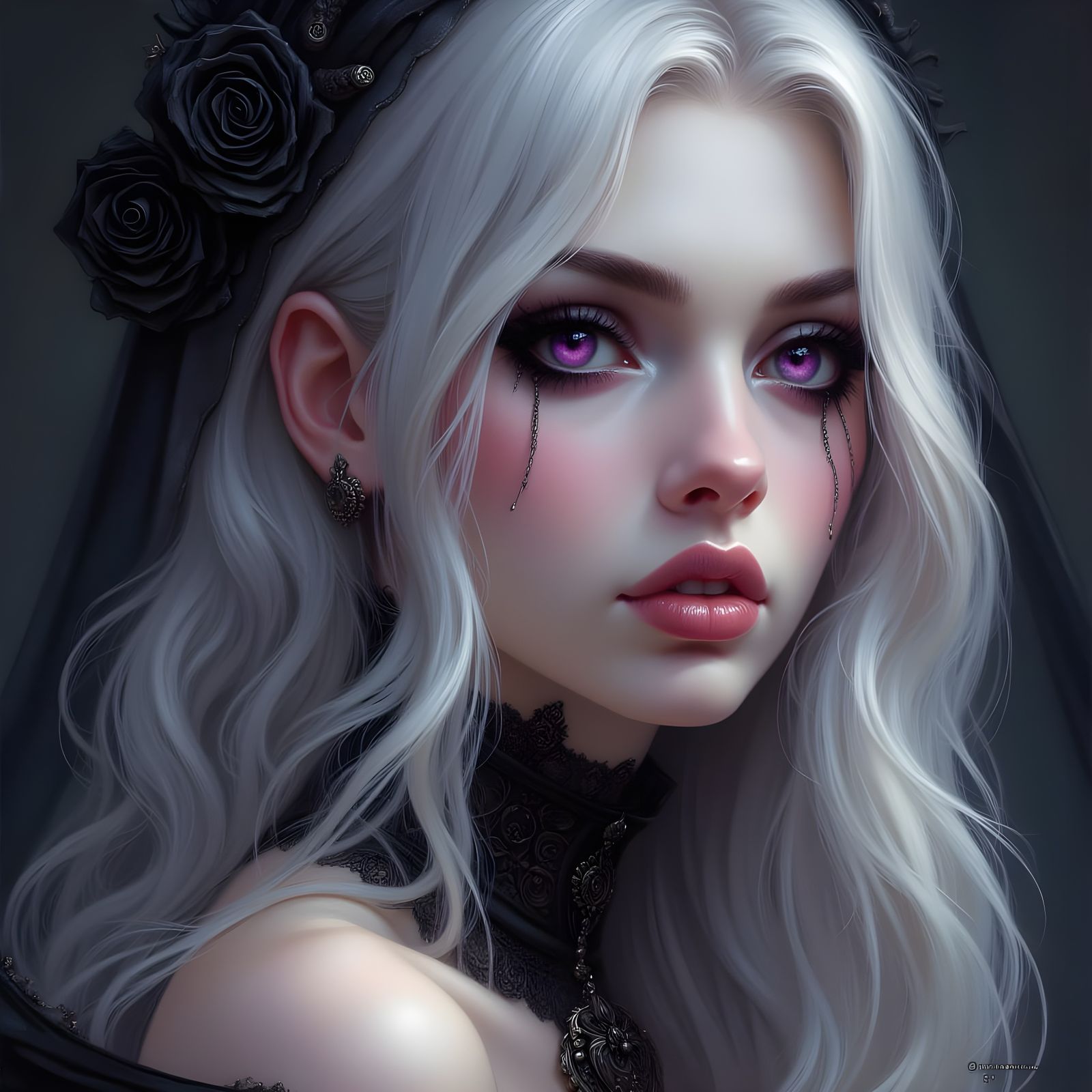 Norse Goddess Portrait in Romantic Goth Style