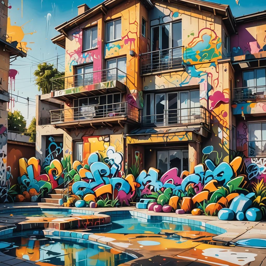 Luxurious Home as Graffiti Street Art