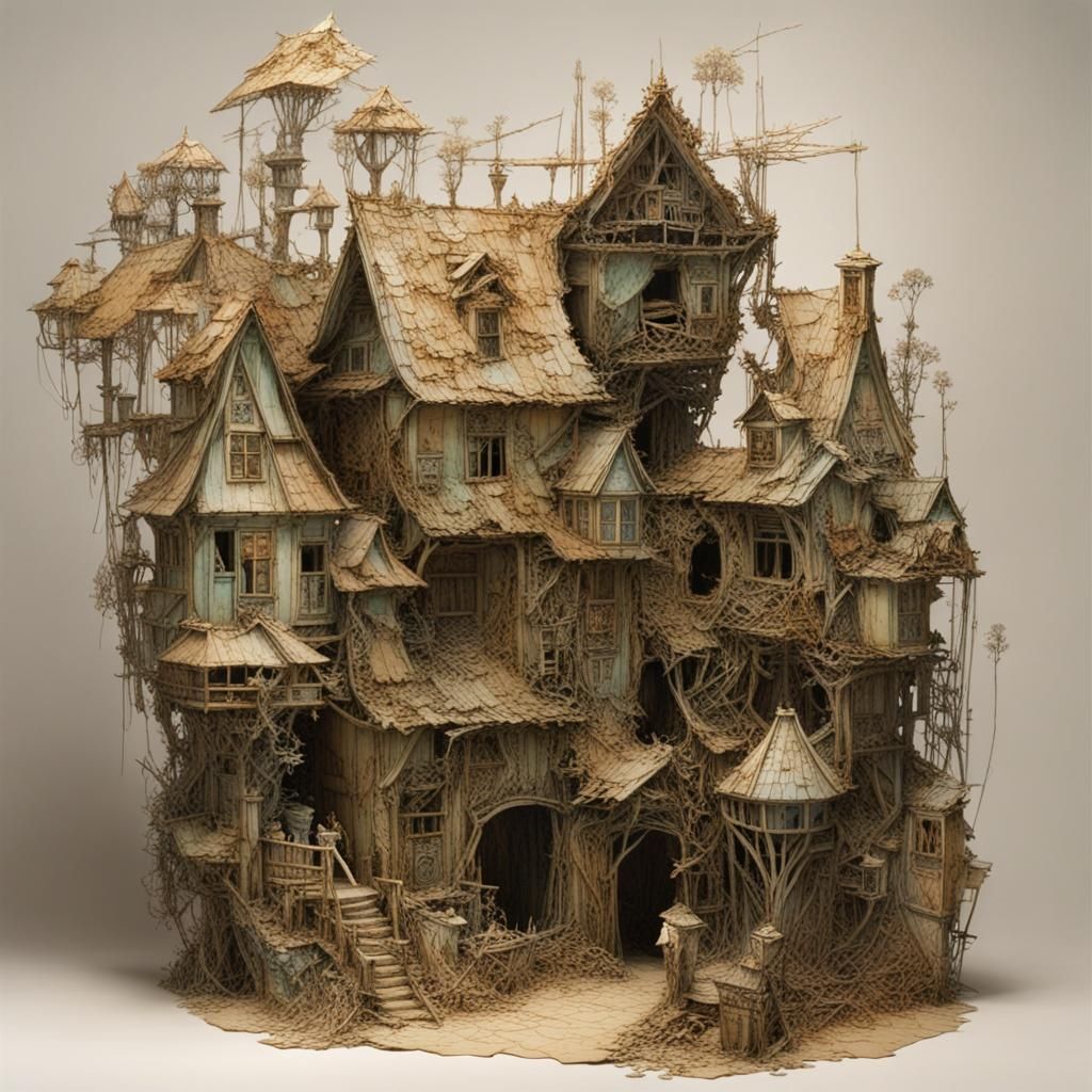 Idyllic Village Scene in Ellen Jewett Style